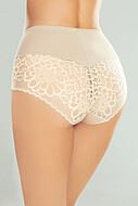 Beautiful shaping panties, smooth microfiber, openwork lace, belly control, flowers